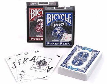 Игральные карты "Bicycle Pro Poker Peek" (USPCC, США, 54 карты)