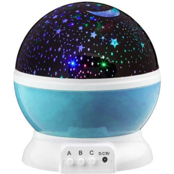 Ночник-проектор "Звёздная сфера" с голубым ободком