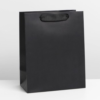 Подарочный пакет чёрного цвета (23 х 18 см)