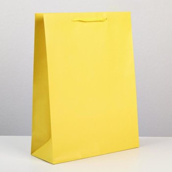 Подарочный пакет жёлтого цвета (38 х 28 см)