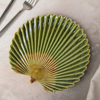 Сервировочное блюдо из керамики "Тропический лист" (20 см)