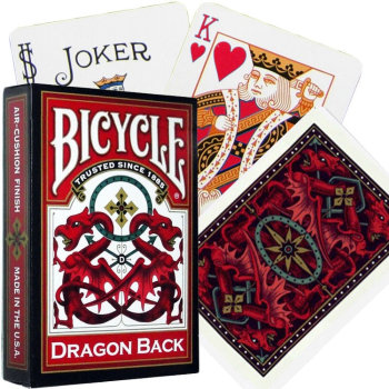 Игральные карты "Bicycle Dragon Back" с красной рубашкой (USPCC, США, 54 карты)