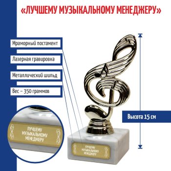 Статуэтка Ключ "Лучшему музыкальному менеджеру" (15 см)