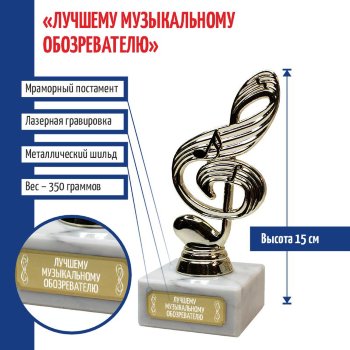 Статуэтка Ключ "Лучшему музыкальному обозревателю" (15 см)