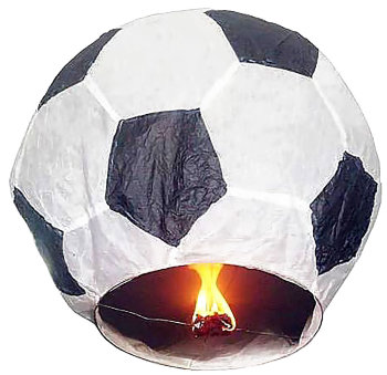 Летающий бумажный фонарик "Футбольный мяч" (80 х 80 см)