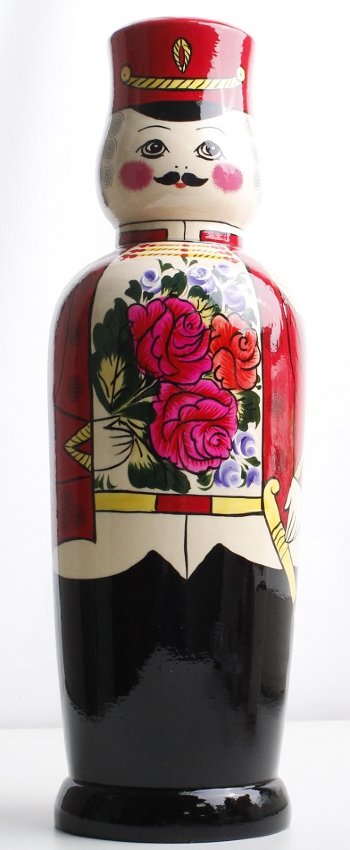 Подарочный футляр под водку "Гусар" с хохломской росписью (для бутылки 0,75 л)