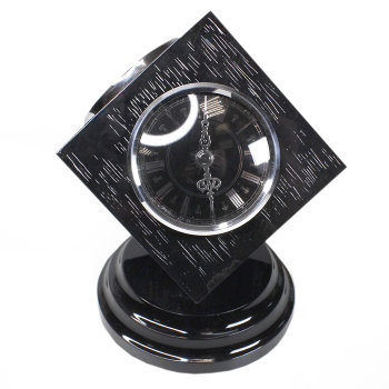 Настольные часы "Чёрный куб" с термометром (20 см, Балаково)