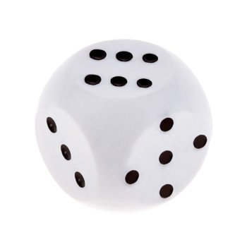Игральный кубик из пластика белого цвета (1,5 х 1,5 см)