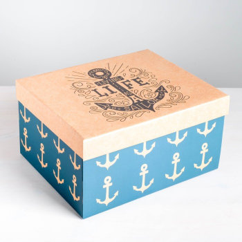Подарочная коробка "Морская тематика" (31 х 25,5 х 16 см)