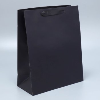 Подарочный пакет чёрного цвета (32 х 26 см)