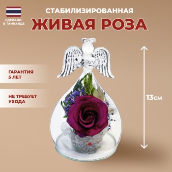 Композиция из роз в стекле "Ангел" (13 см)