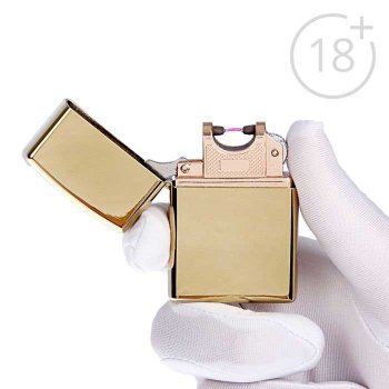 Дуговая USB зажигалка "Золотой хром"