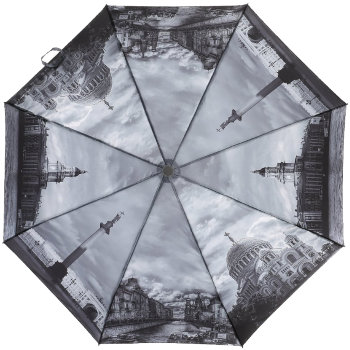 Складной зонт "Возле воды в Санкт-Петербурге в серых тонах" (автомат)