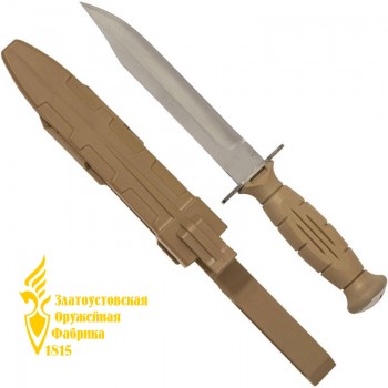 Нож разведчика НР-43 в ножнах песочного цвета (сталь 50х14МФ, Златоуст)