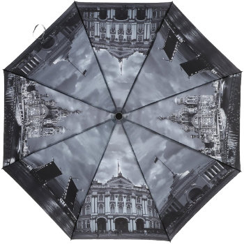 Складной зонт "Центр Санкт-Петербурга в серых тонах" (автомат)