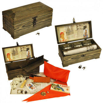 Подарочный набор "Ностальгия по СССР" в деревянной шкатулке