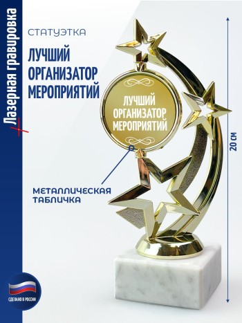 Статуэтка Звезда "Лучший организатор мероприятий" (19,5 см)