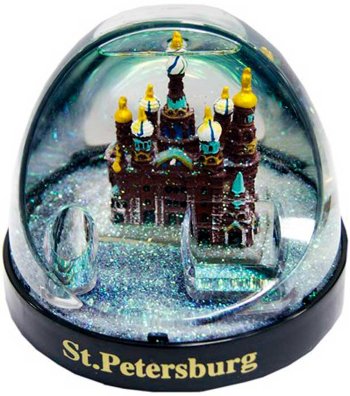 Карандашница "Храм Спаса-на-Крови" в виде шара с блёстками / Санкт-Петербург