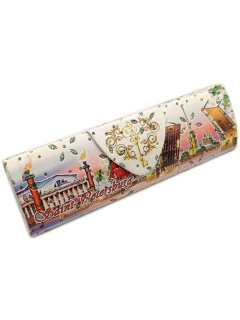 Футляр для очков "Закат в Петербурге", пластик, искусственная кожа