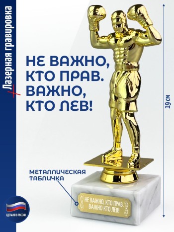 Статуэтка Бокс "Не важно, кто прав. Важно, кто лев!" на постаменте (19 см)