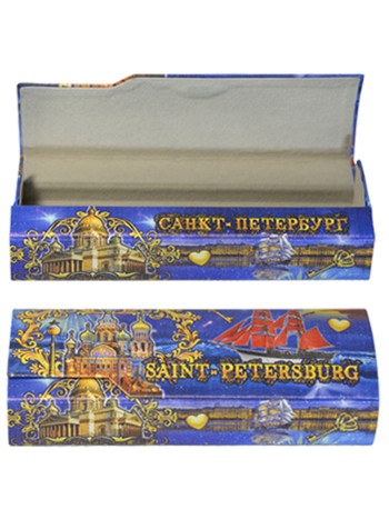 Футляр для очков "Вечер в Петербурге", пластик, искусственная кожа