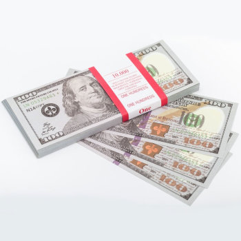 Сувенирная пачка денег "100 долларов образца 2013 года" (оттенок в ассортименте)