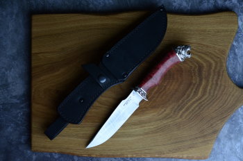 Охотничий нож "Ирбис" (кованый, дамасская сталь)