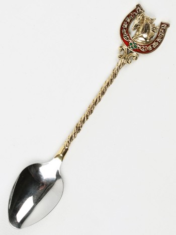 Чайная ложка "Лошадь и подкова" с латунной ручкой