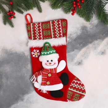 Носок для подарков "Снеговик" (40 х 26 см)