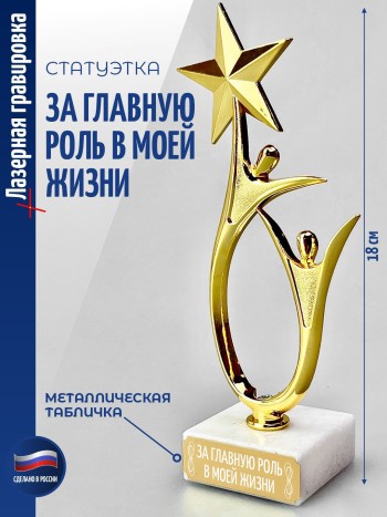 Статуэтка "За главную роль в моей жизни" со звездой (18 см)