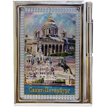 Блокнот "Исаакиевский собор" с ручкой в металлическом футляре / Санкт-Петербург