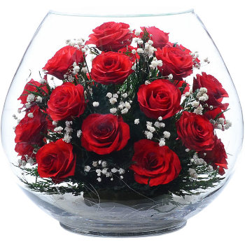Розы в стекле BBR (30 см)