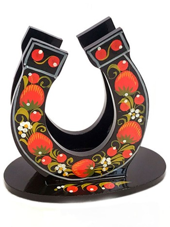Салфетница "Подкова", дерево, ручная роспись