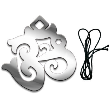 Подвеска с кулоном "Тибетский знак Ом" из стали на шнурке