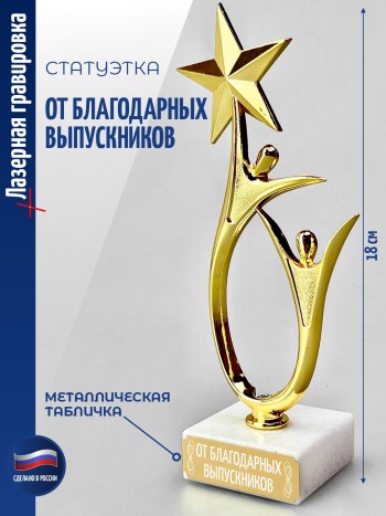 Статуэтка "От благодарных выпускников" со звездой (18 см)