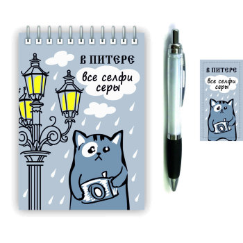 Блокнот "Селфи в Питере" с ручкой (А6, 50 листов) / Санкт-Петербург
