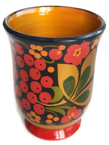 Стакан "Ягодки", дерево, ручная роспись