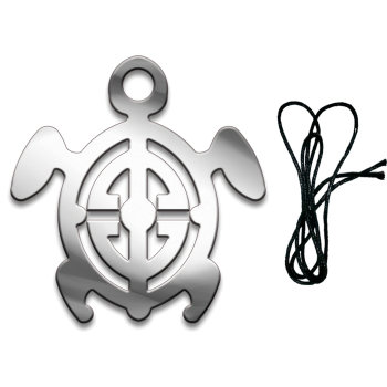 Подвеска с кулоном "Мудрая черепашка" из стали на шнурке