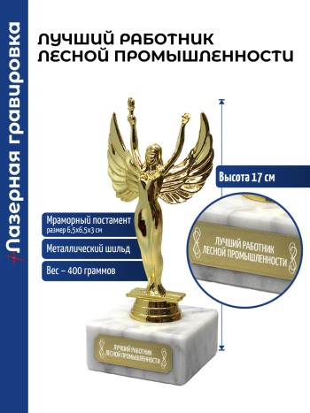 Статуэтка награда Жен. "Лучший работник лесной промышленности" (17 см)