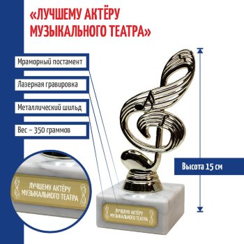 Статуэтка Ключ "Лучшему актёру музыкального театра" (15 см)