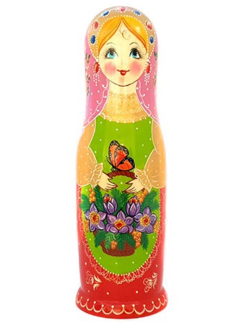 Футляр под бутылку 0,7 л "Цветы и бабочка", дерево, ручная роспись