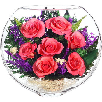 Розы в стекле ESRp-02 (20 см)