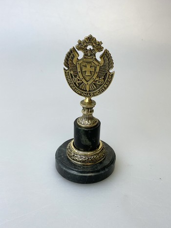 Статуэтка "Герб пограничной службы", бронза, змеевик