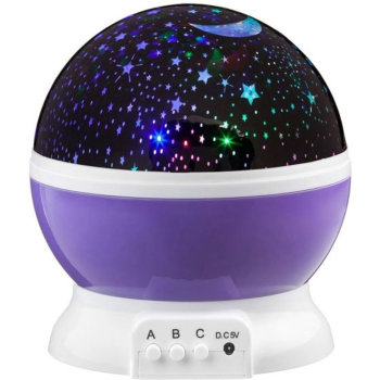 Ночник-проектор "Звёздная сфера" с фиолетовым ободком