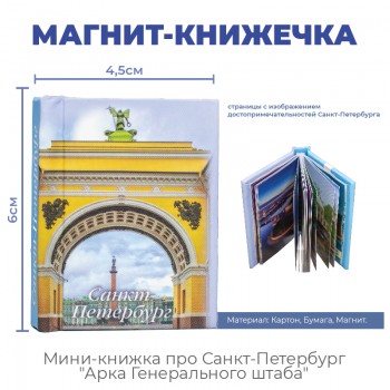 Магнит-книжечка про Санкт-Петербург "Дворцовая площадь"