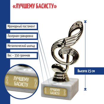Статуэтка Ключ "Лучшему басисту" (15 см)