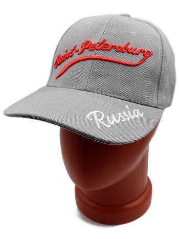 Бейсболка "St. Petersburg. Russia", серая