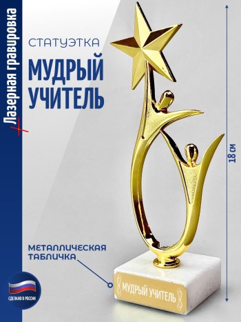 Статуэтка "Мудрый учитель" со звездой (18 см)