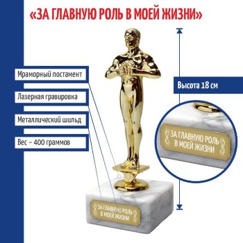Статуэтка Оскар "За главную роль в моей жизни" (18 см)