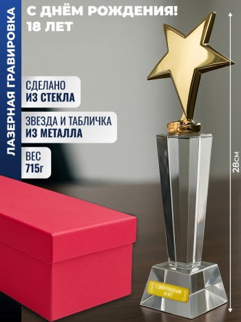 Наградная стела "С днём рождения! 18 лет"